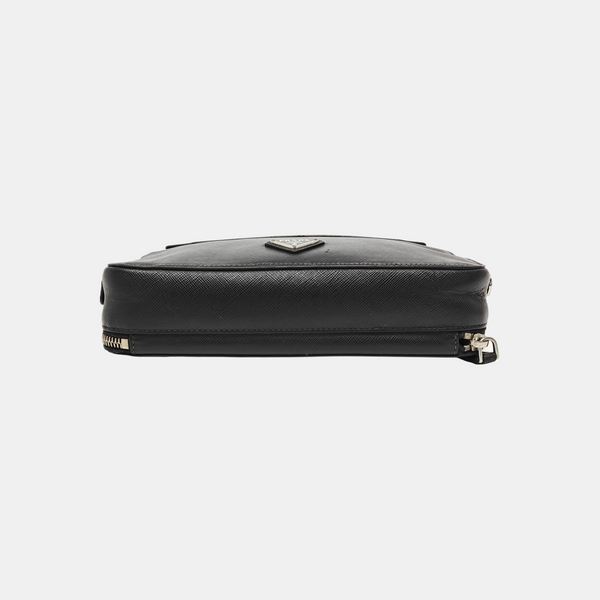 Saffiano Calfskin Clutch Black