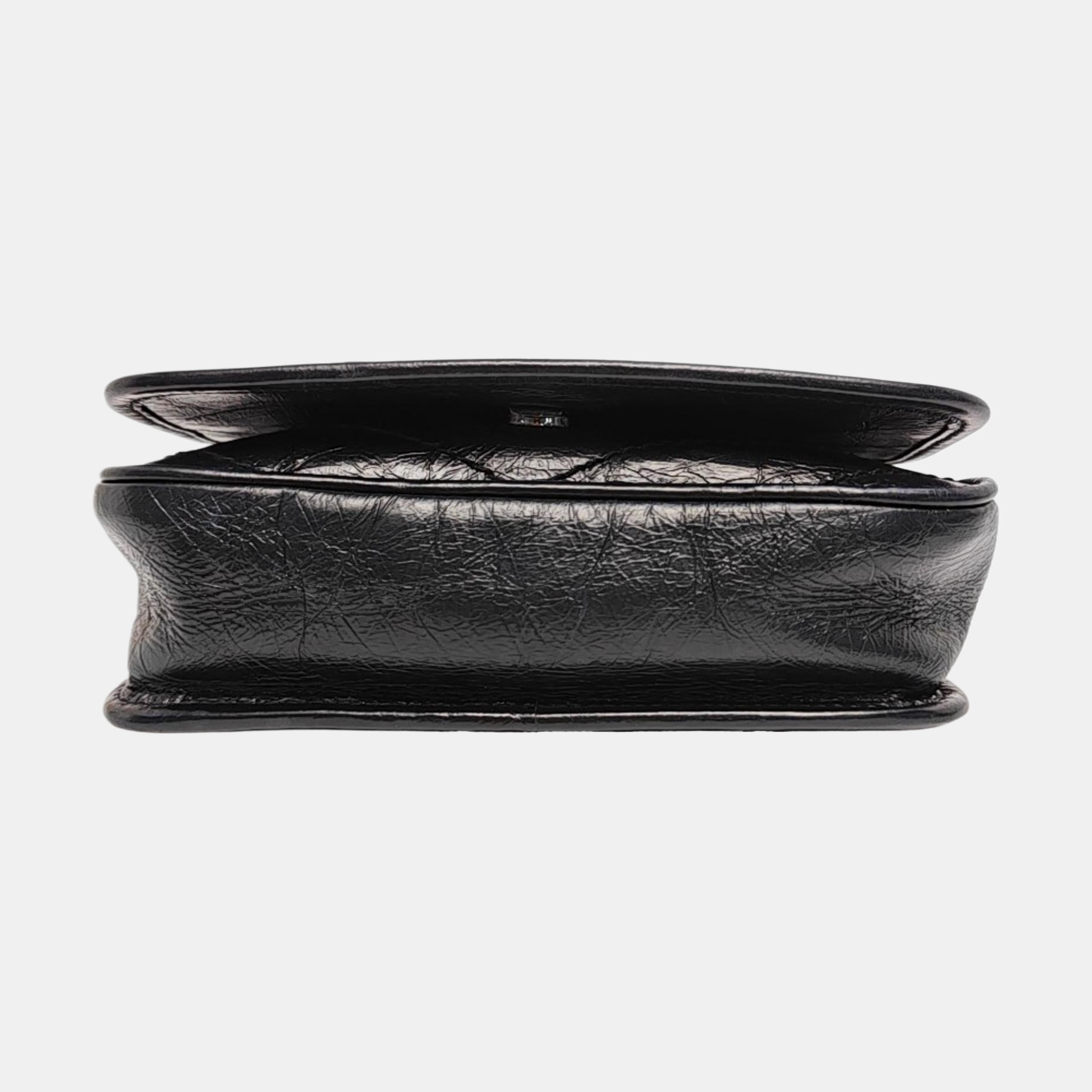 NIKI Mini Chevron Calfskin Black