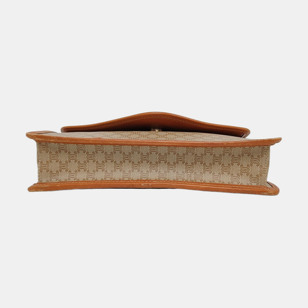 Coated Canvas Shoulder Bag Beige