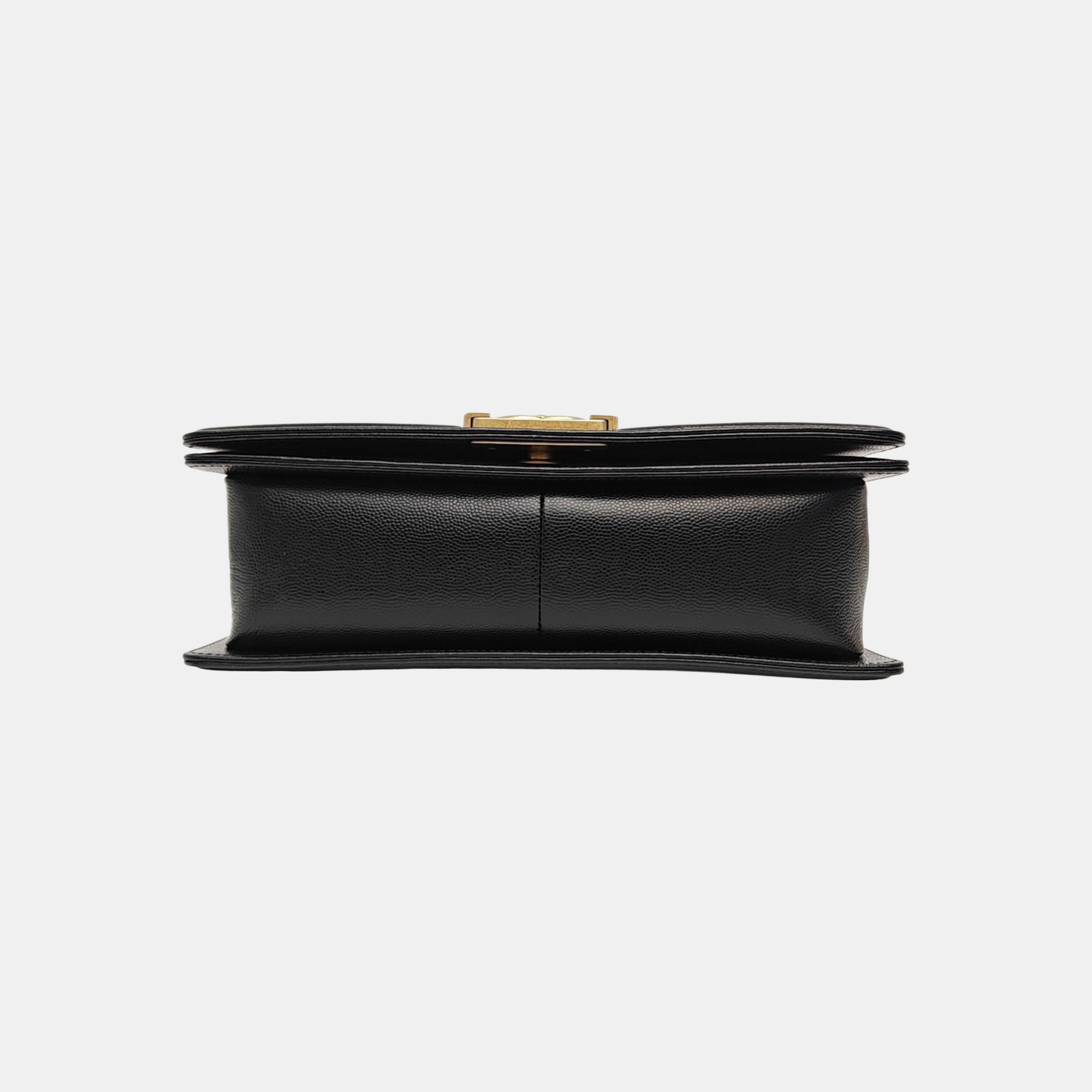 BOY CHANEL Medium Quilted Grained Calfskin Black