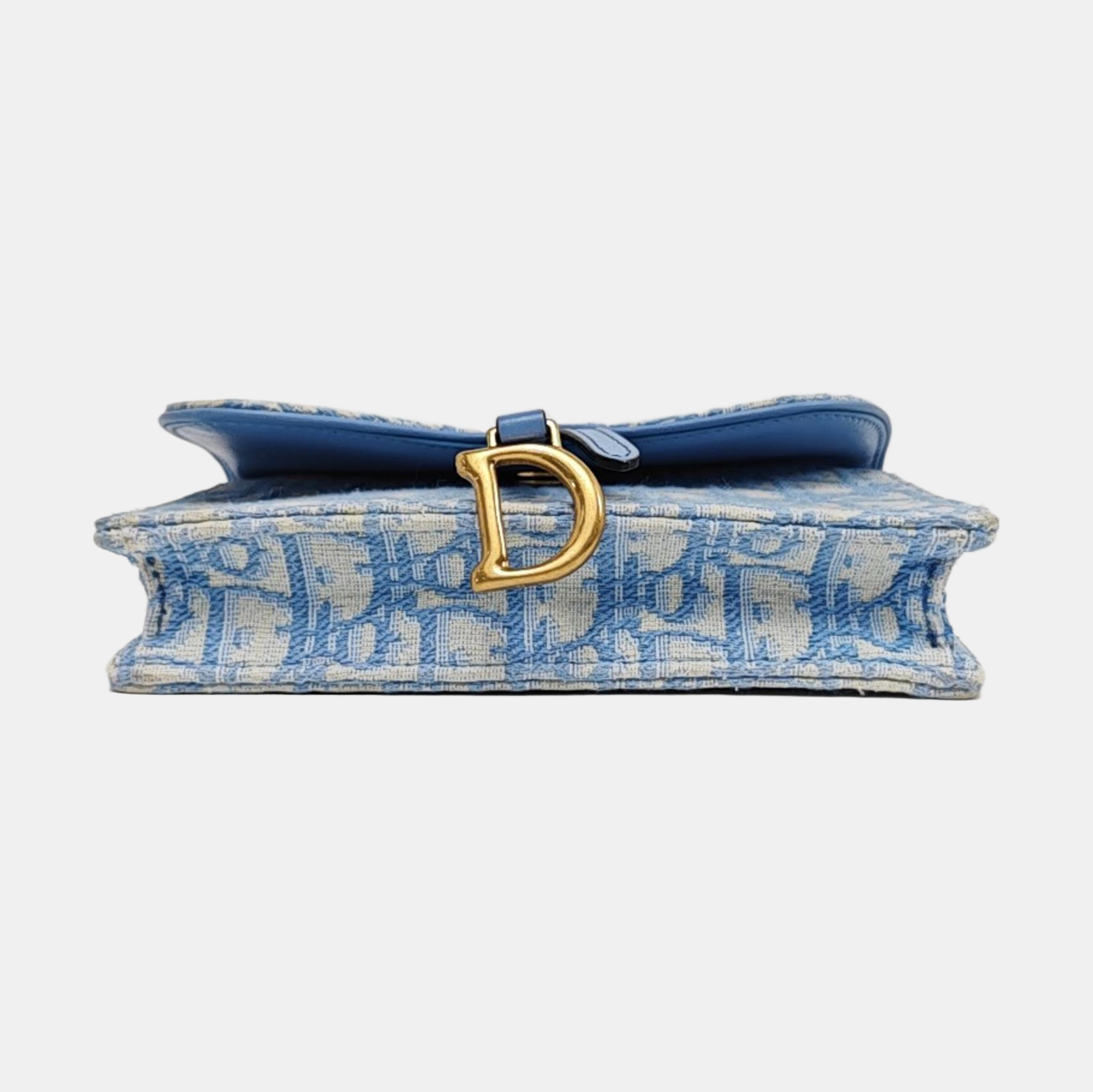 Authenticated pre-owned  Saddle Oblique Canvas Blue - Shoulder Bag at Looply