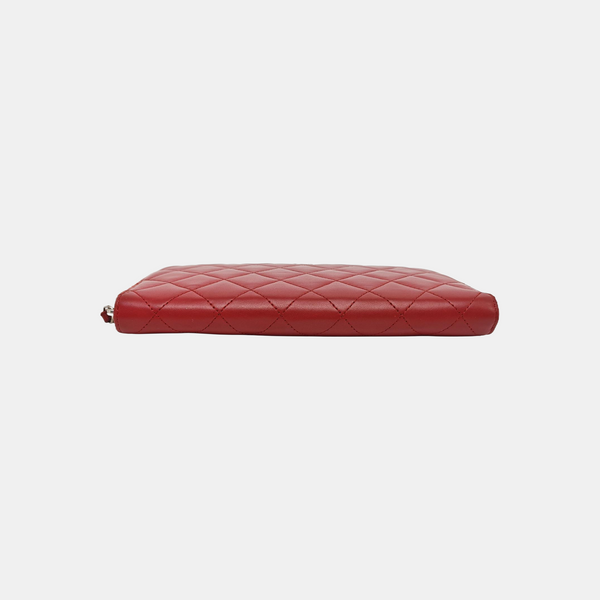 Quilted Lambskin Wallet Red