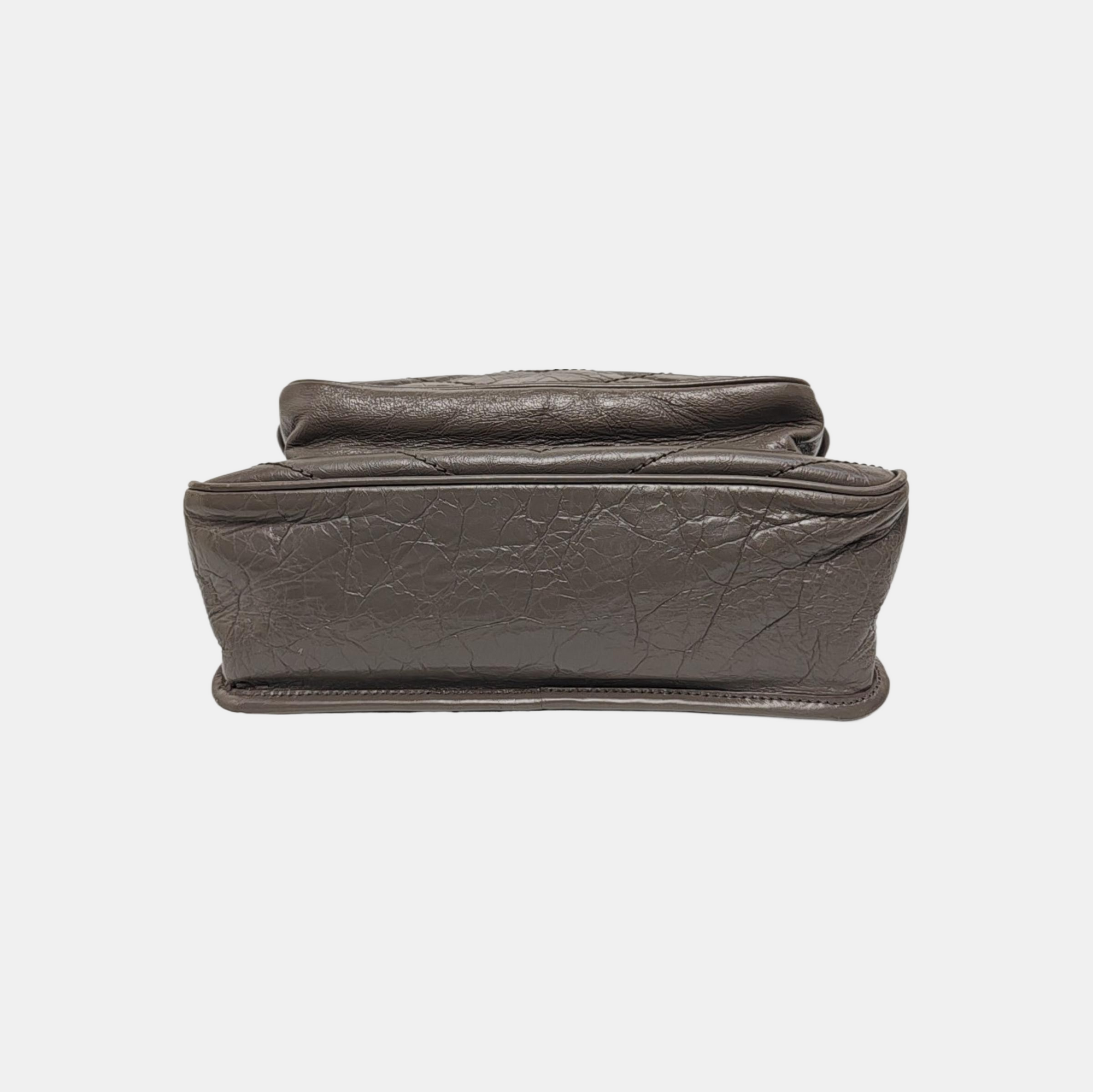 NIKI Medium Chevron Calfskin Brown