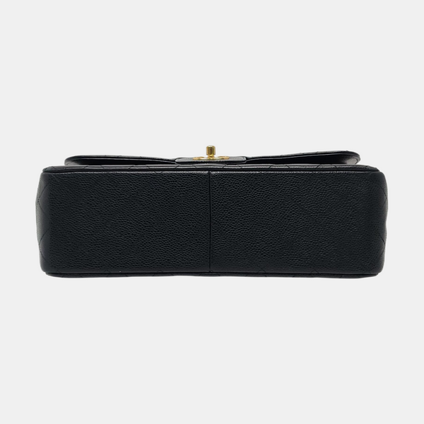 CLASSIC FLAP Jumbo Quilted Grained Calfskin Black