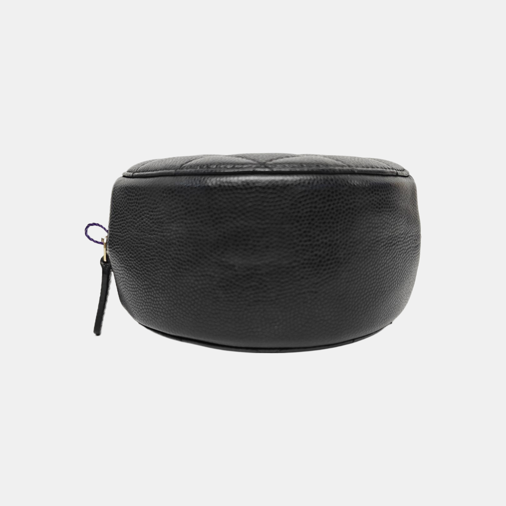 Quilted Grained Calfskin Shoulder Bag Black