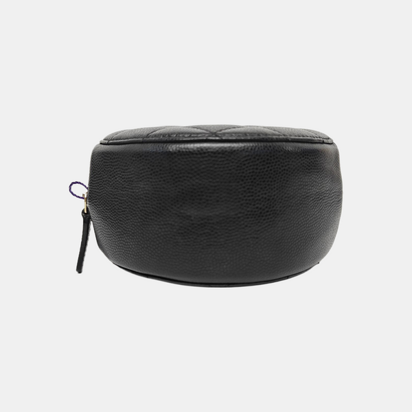 Quilted Grained Calfskin Shoulder Bag Black