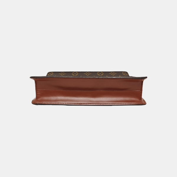 Monogram Coated Canvas Clutch Brown