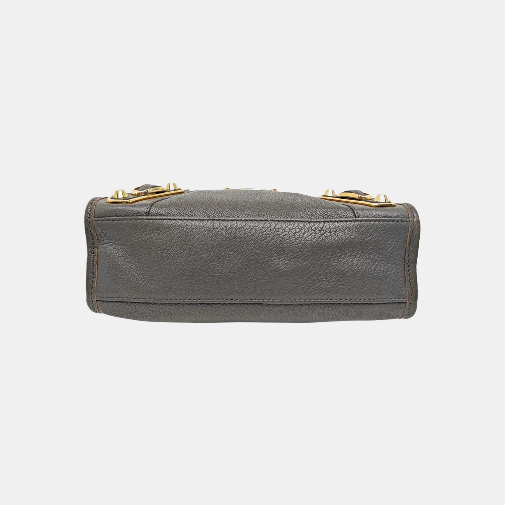 Classic Metallic Edge City Mini Lambskin Gray