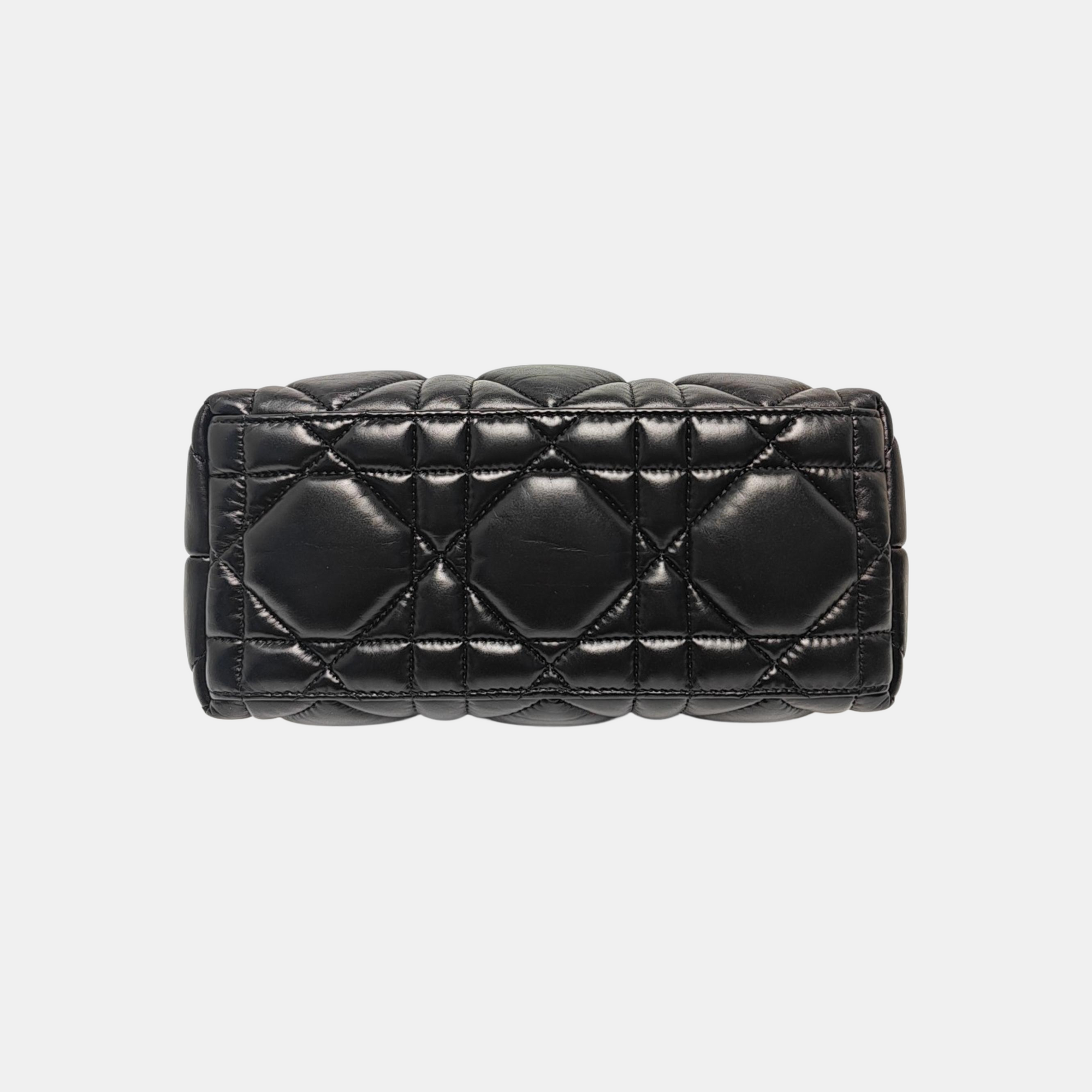Diortravel Nomad Medium Cannage Calfskin Black