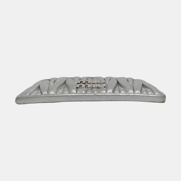 Matelassé Quilted Lambskin Silver Card Holder