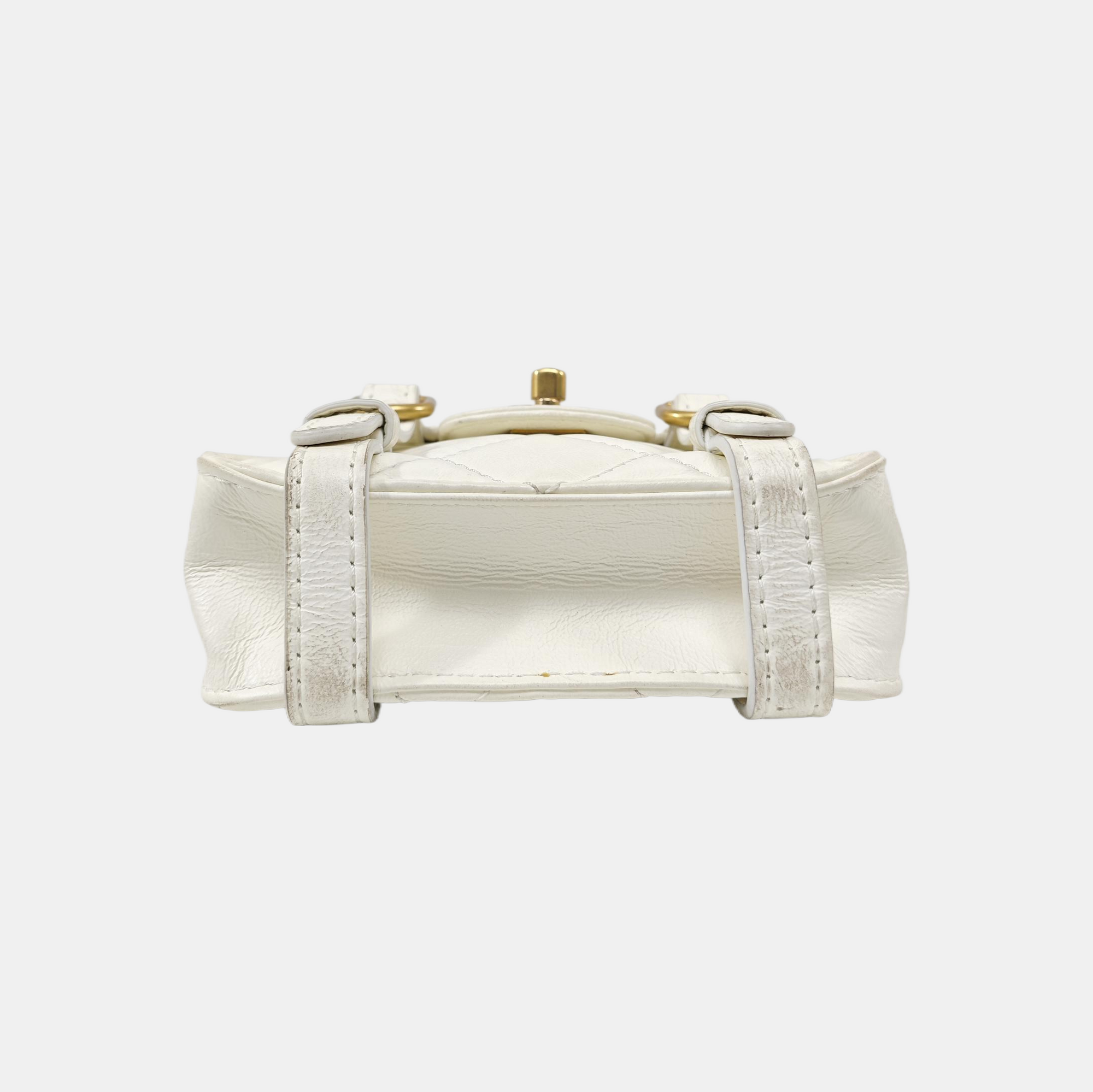 Quilted Calfskin Shoulder Bag Mini White