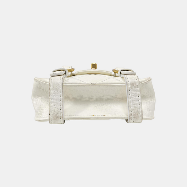 Quilted Calfskin Shoulder Bag Mini White