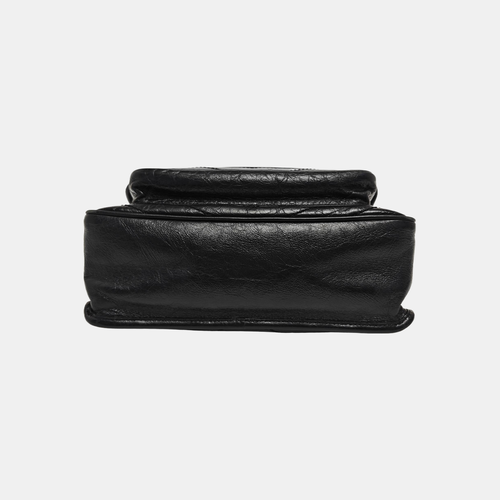 NIKI Medium Chevron Calfskin Black