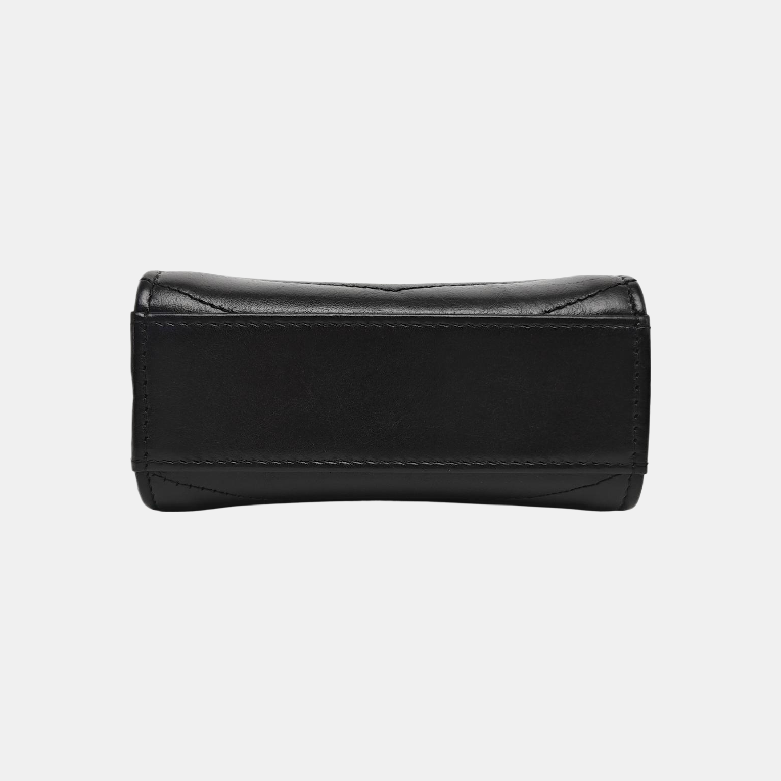 Chevron Calfskin Shoulder Bag Black