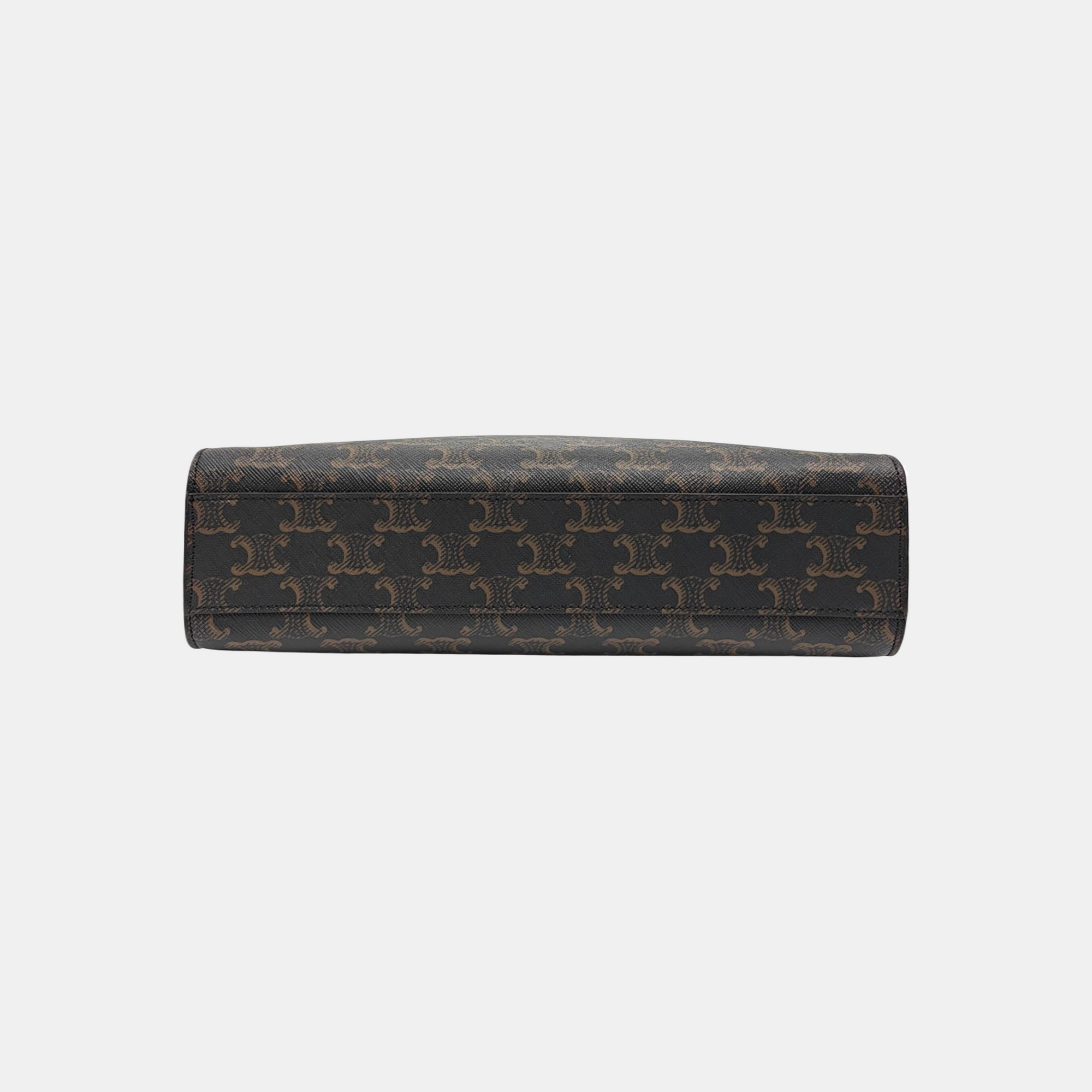 CABAS CELINE Small Coated Canvas Brown