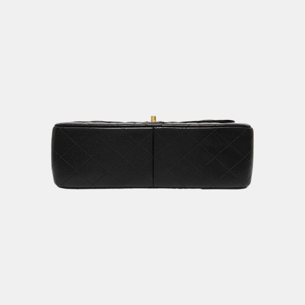 CLASSIC FLAP Jumbo Quilted Grained Calfskin Black