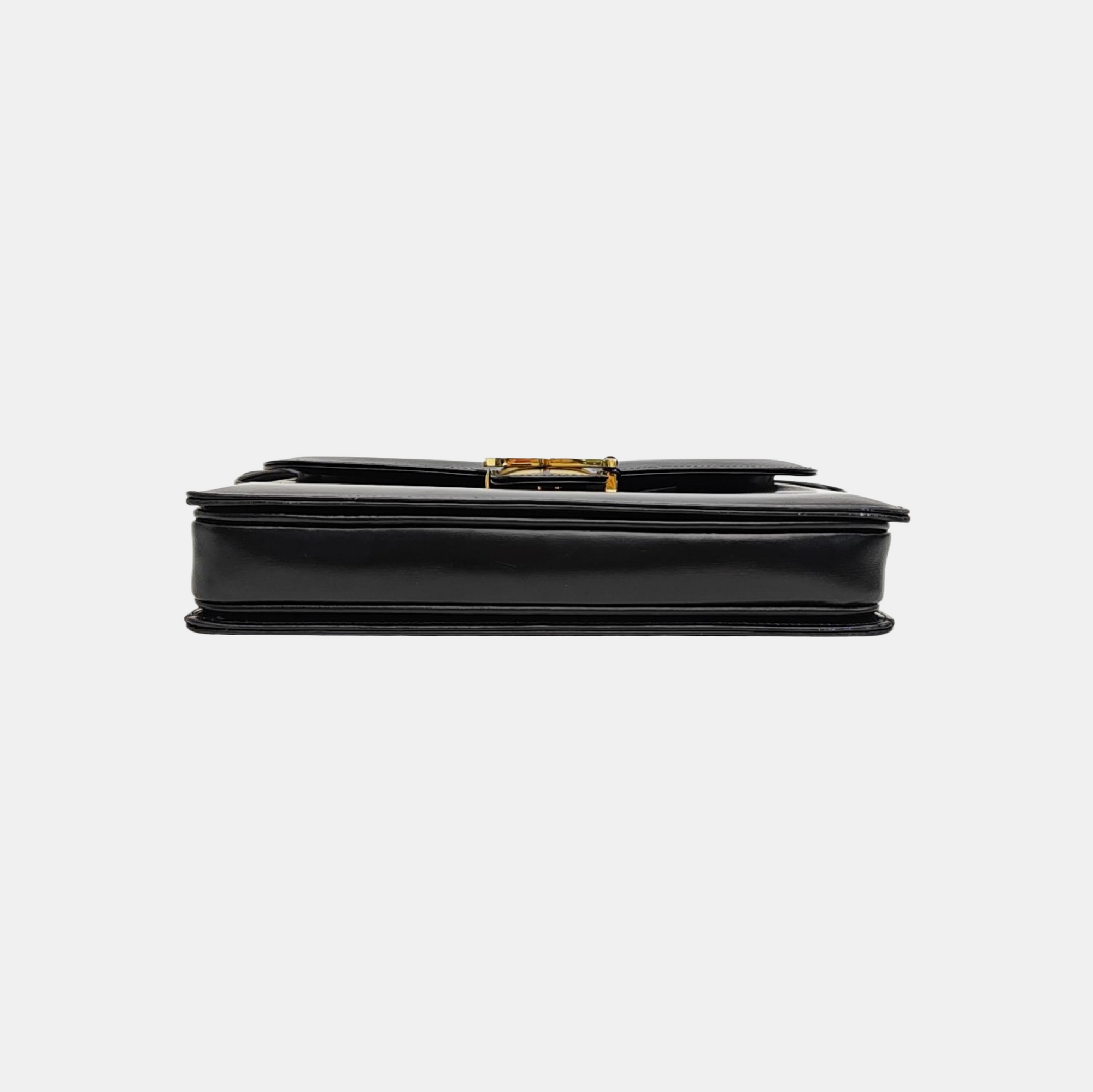 Leather Shoulder Bag Black