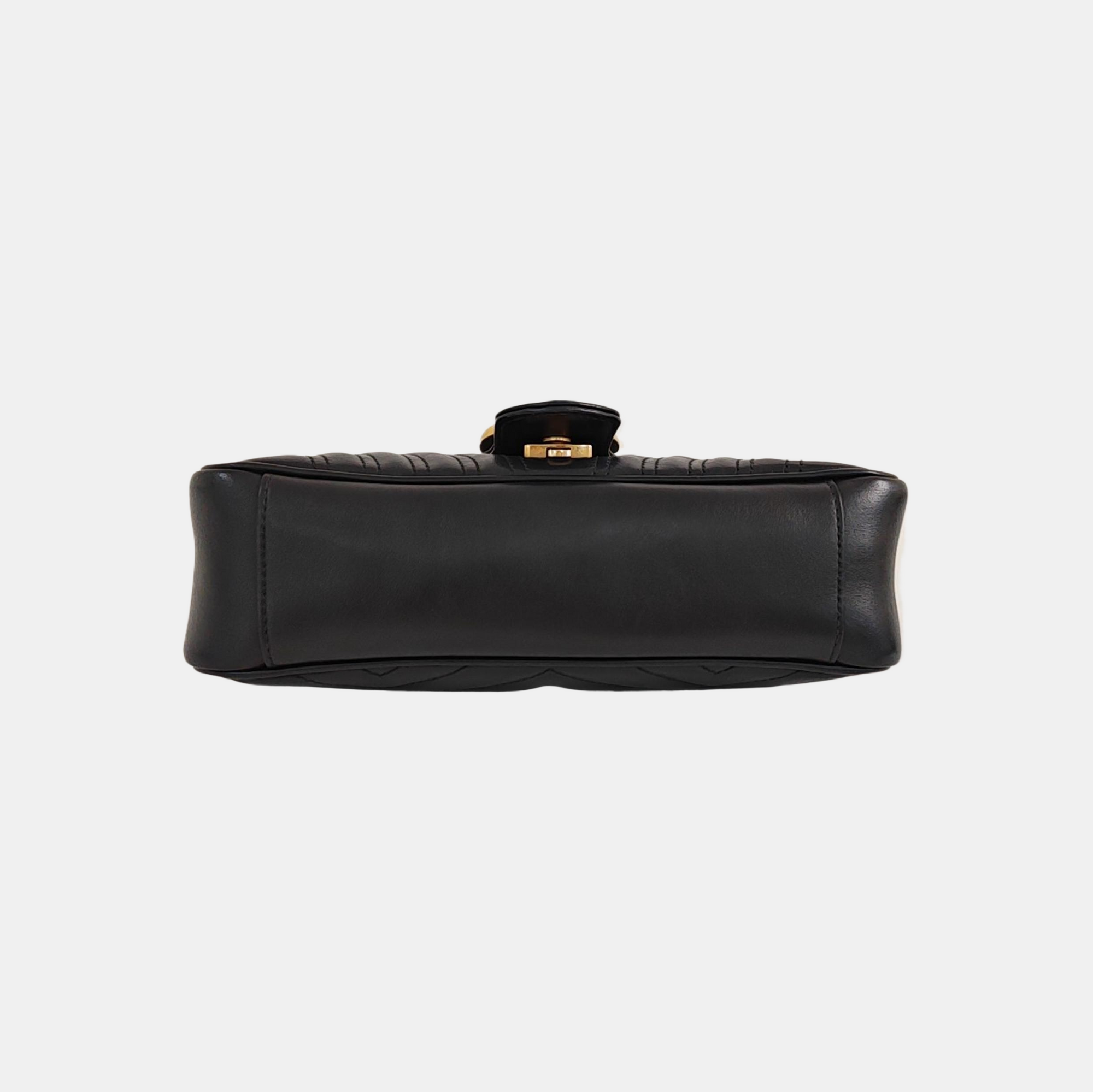 GG Marmont Medium Quilted Calfskin Black