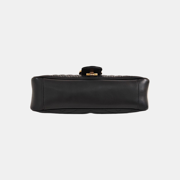 GG Marmont Medium Quilted Calfskin Black