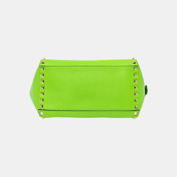 Rockstud Small Calfskin Green