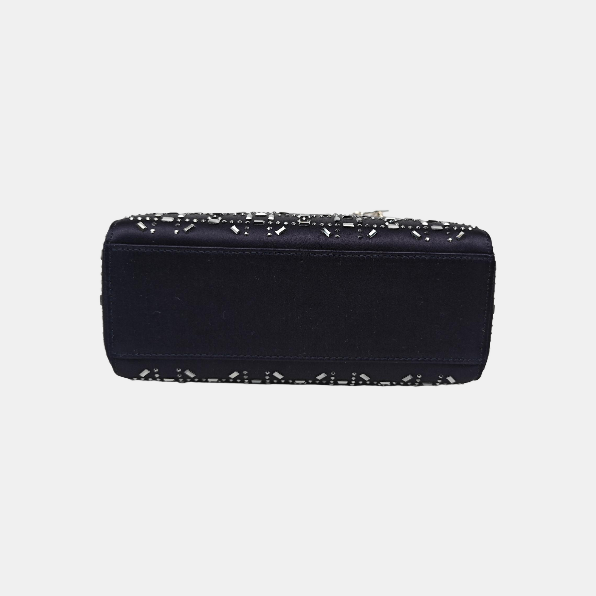 Lady Dior Mini Silk Satin Blue