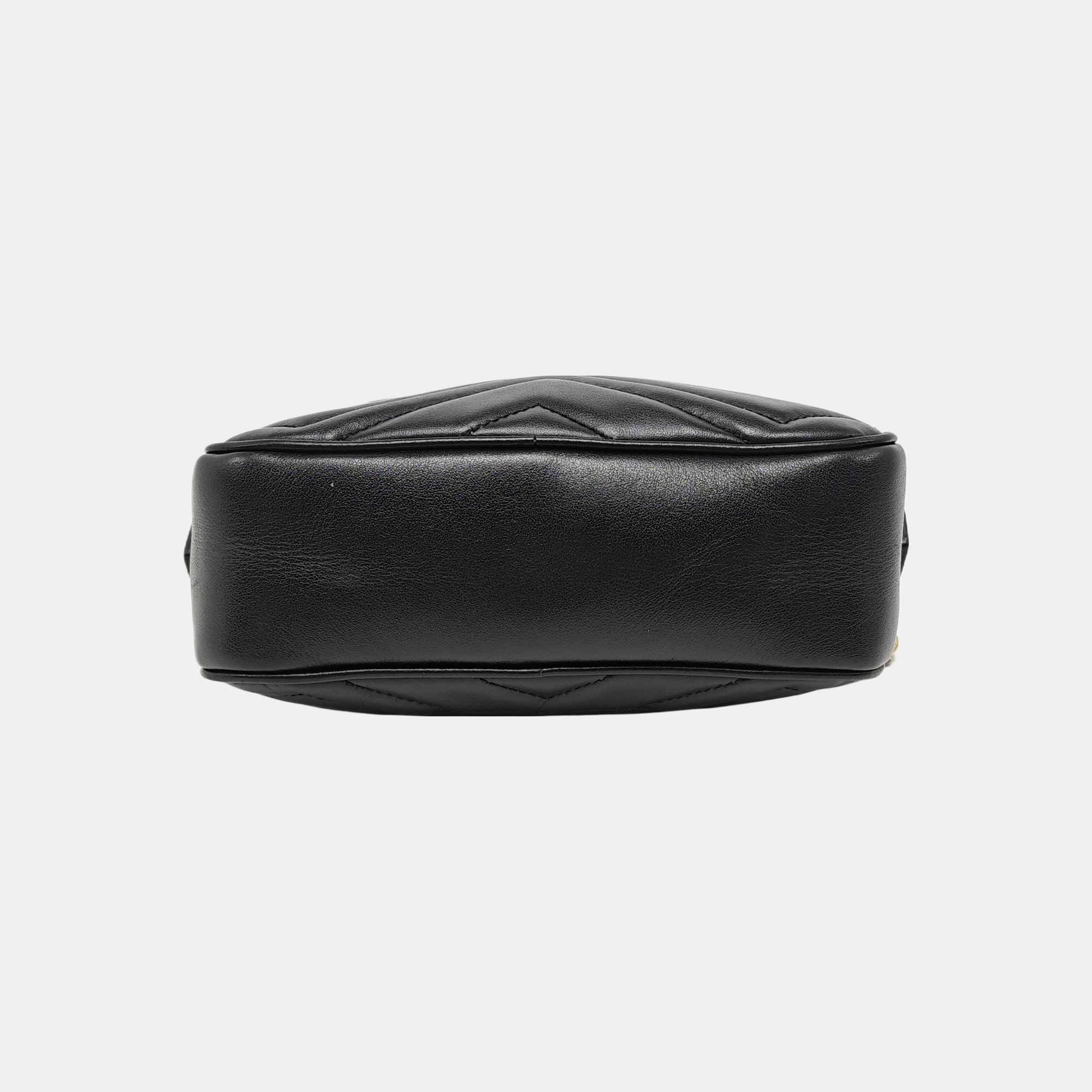 GG Marmont Mini Quilted Calfskin Black