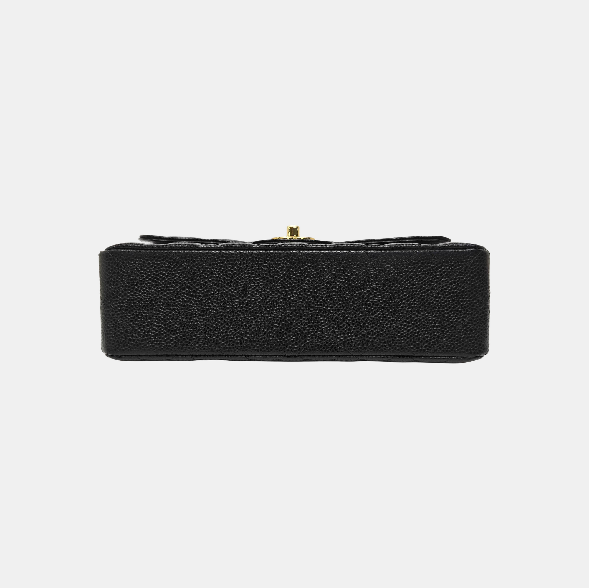 CLASSIC FLAP Small Quilted Grained Calfskin Black