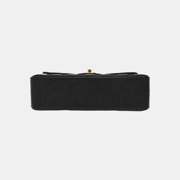 CLASSIC FLAP Small Quilted Grained Calfskin Black