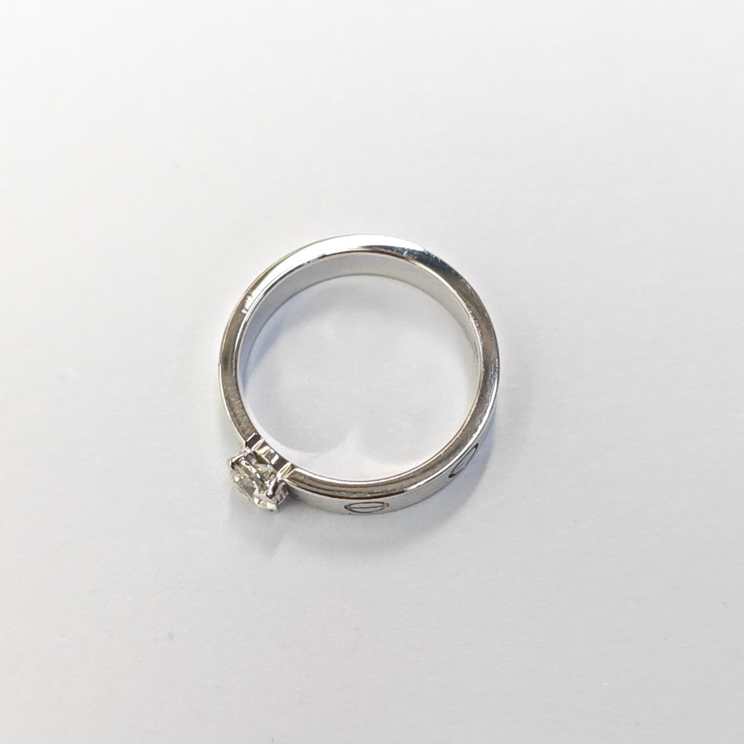 LOVE 18k White Gold Silver Ring EU 49