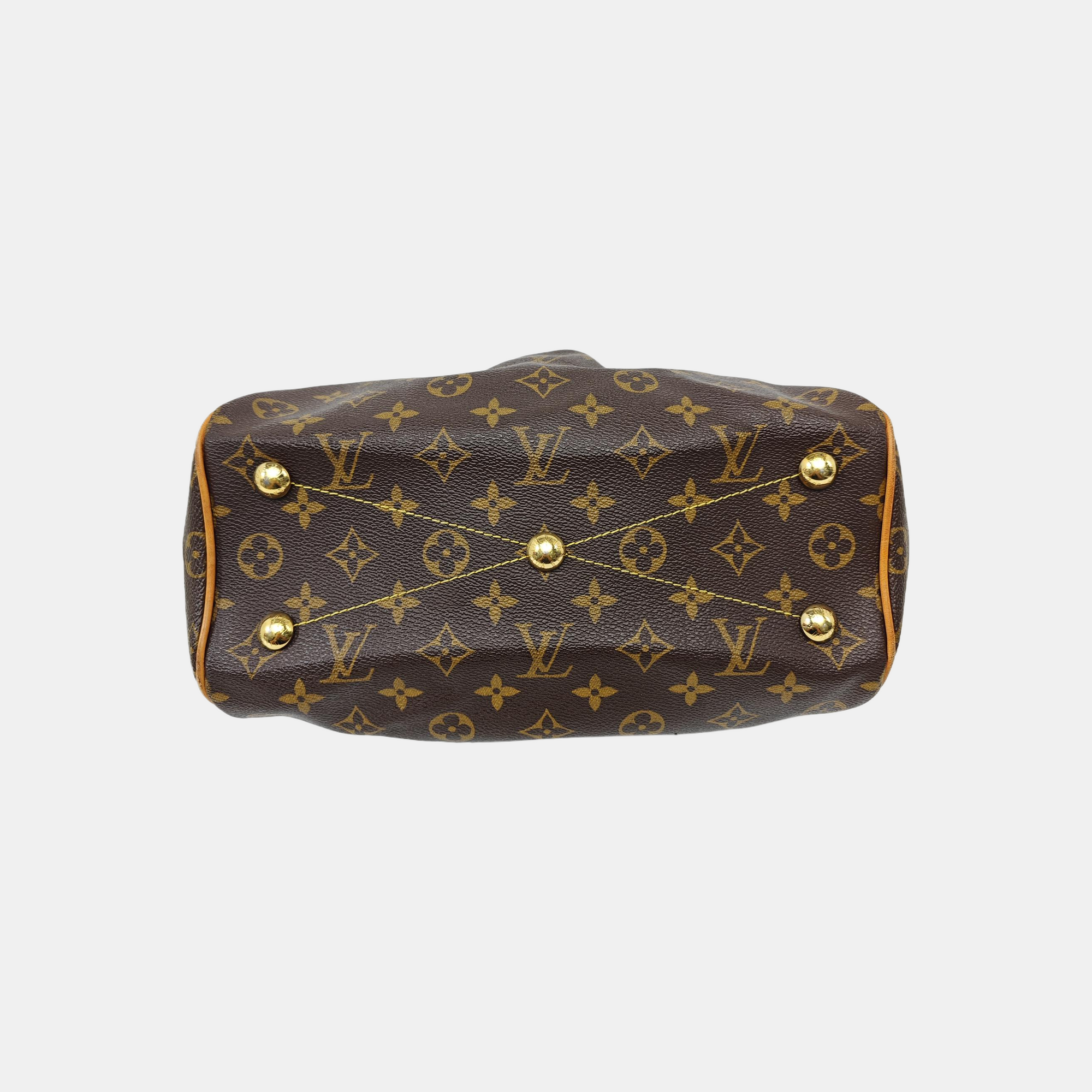 Monogram Coated Canvas Top Handle Bag Brown