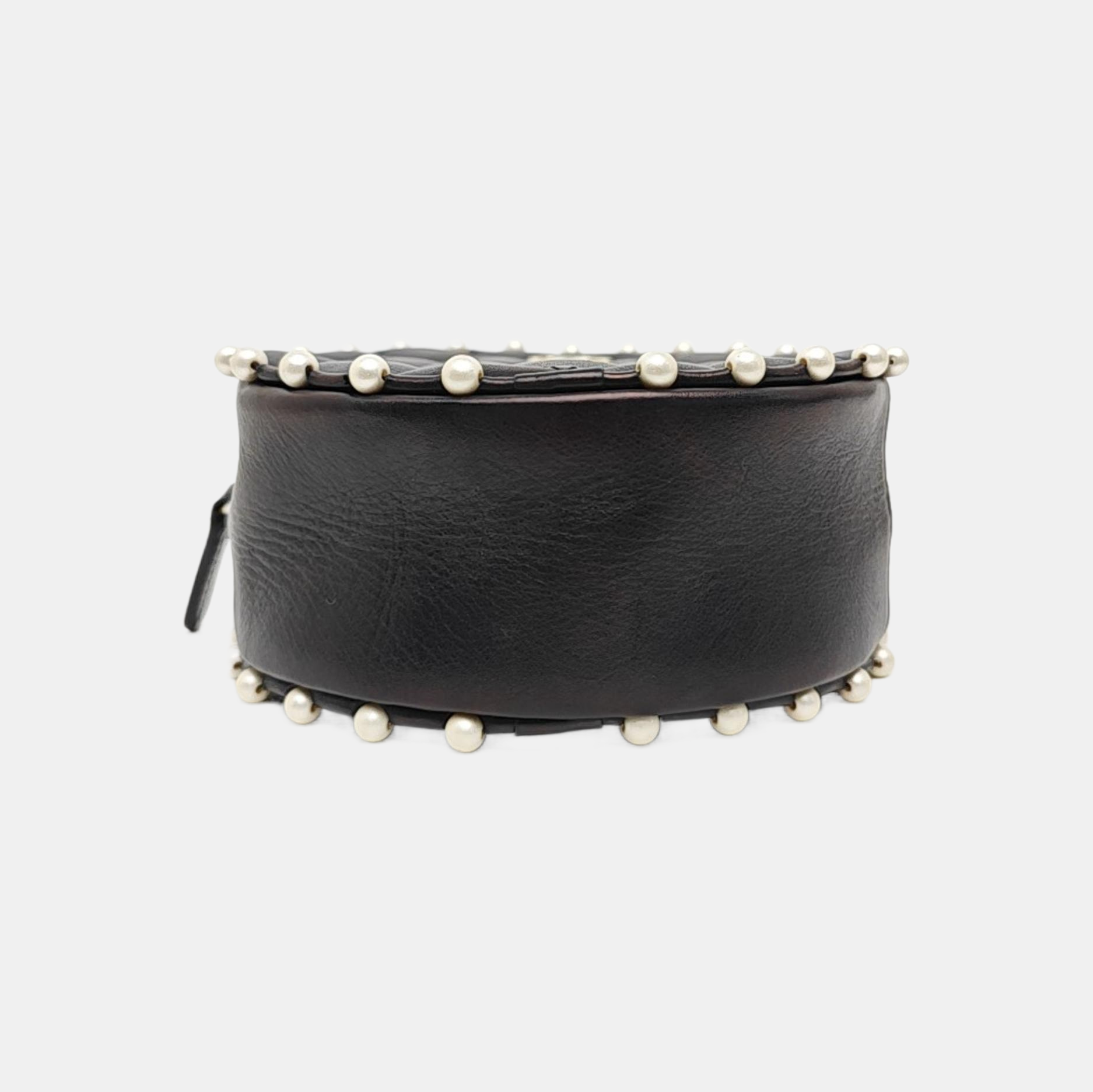ROUND Quilted Calfskin Black