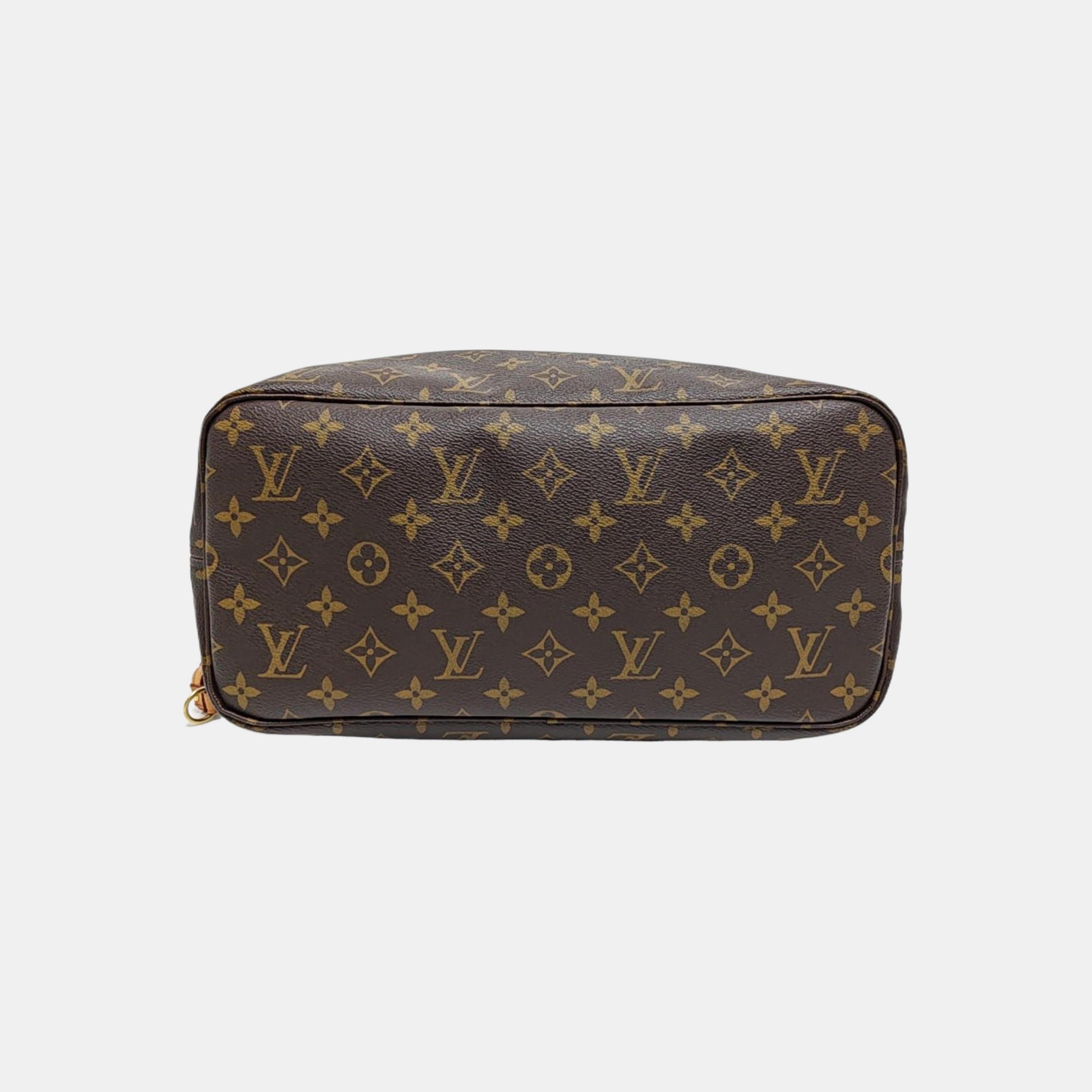 NEVERFULL MM Monogram Coated Canvas Brown