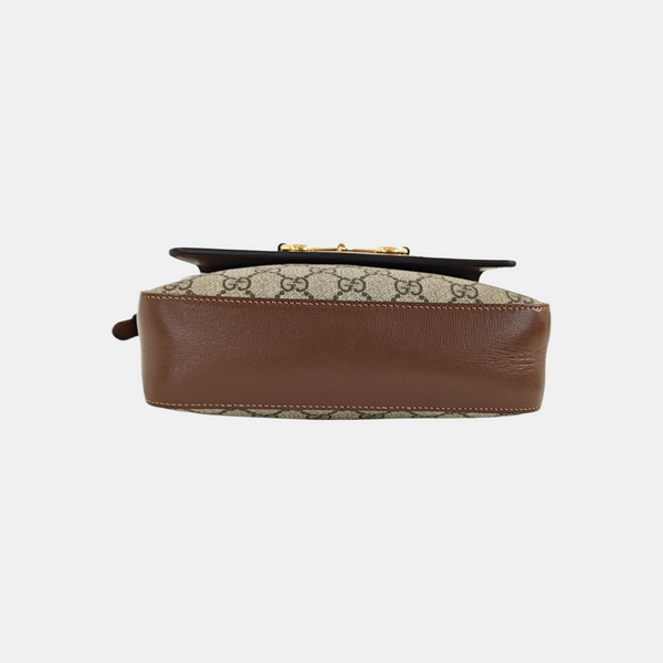 Horsebit 1955 Small Coated Canvas Beige