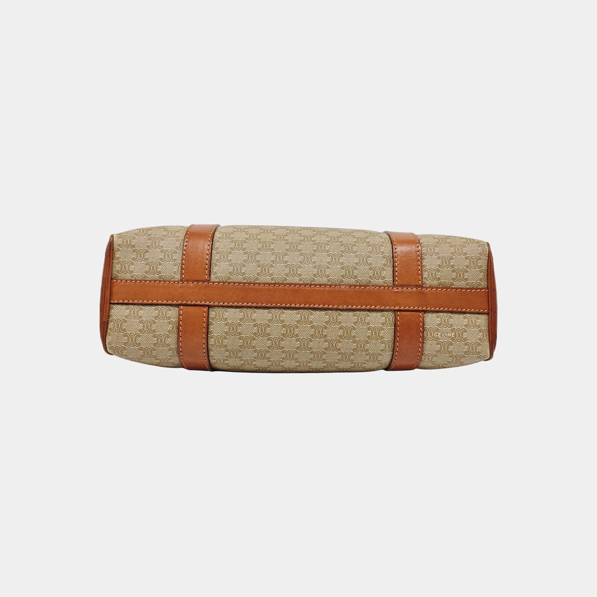 Coated Canvas Top Handle Bag Brown