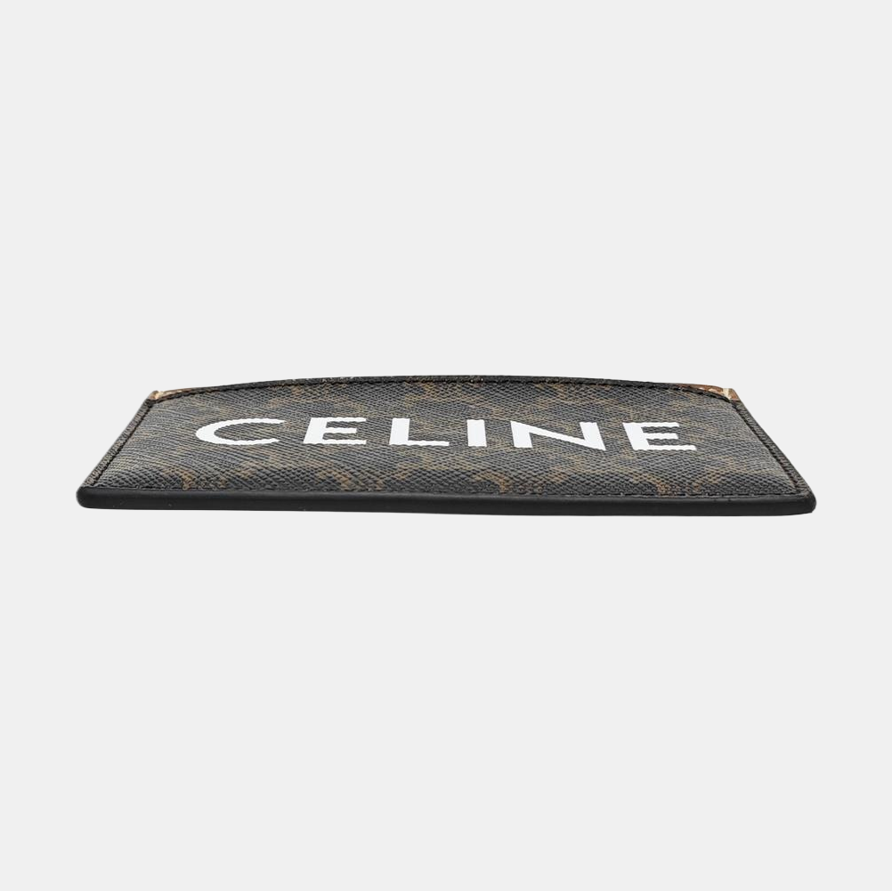 Coated Canvas Card Holder Brown