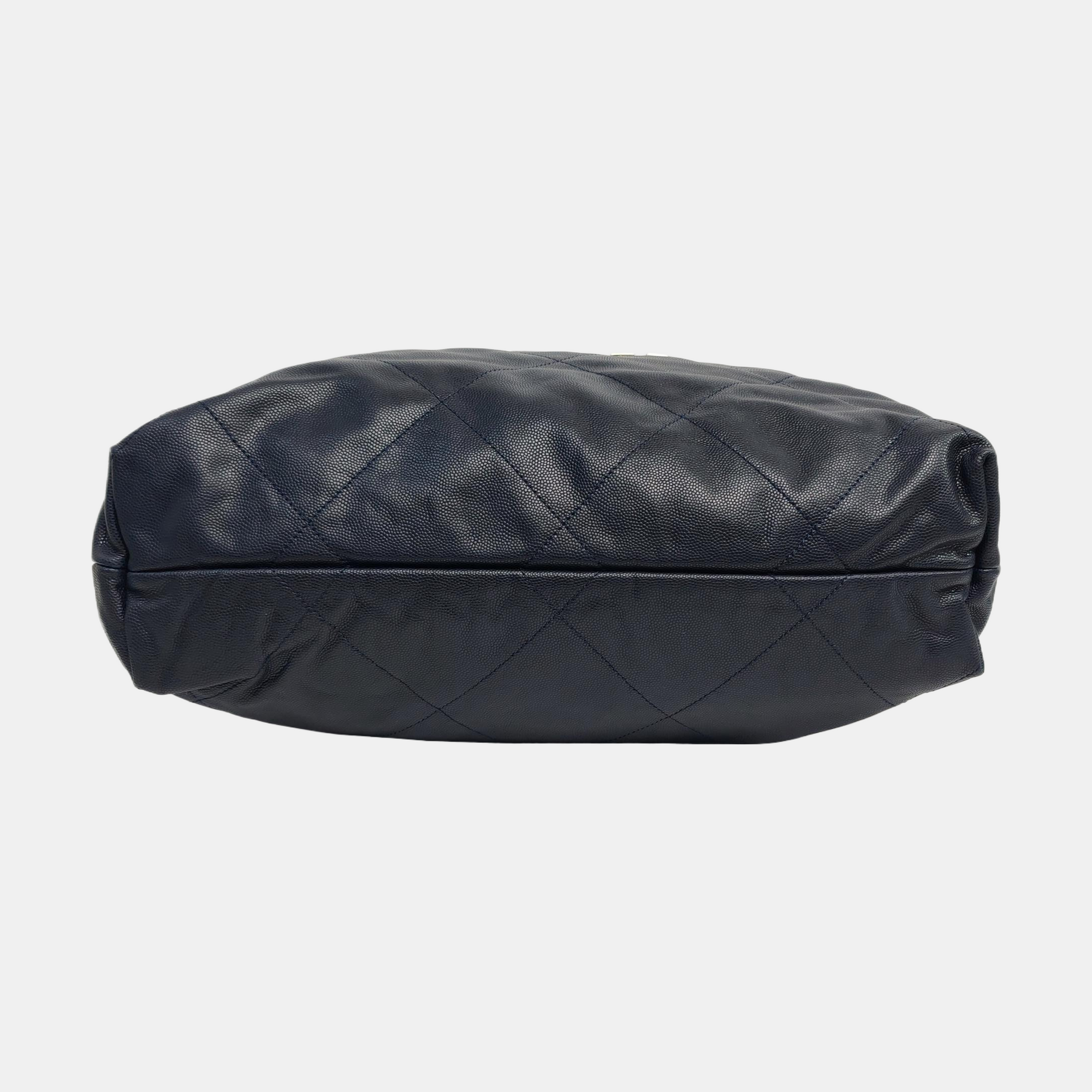 CHANEL 22 Small Quilted Calfskin Blue