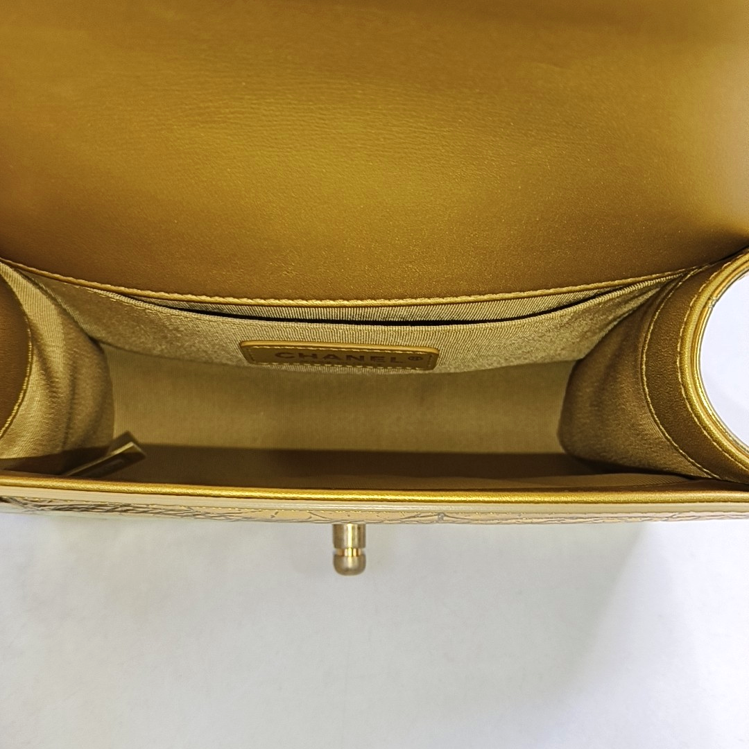 BOY CHANEL Small Calfskin Gold