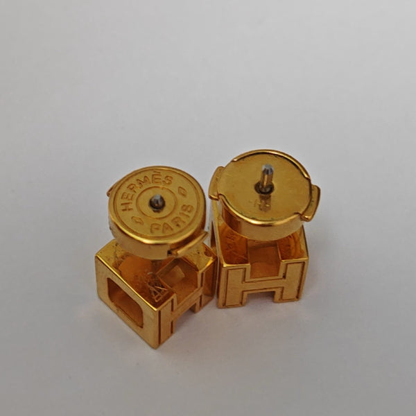 Cage D'h Metal Green Stud Earrings