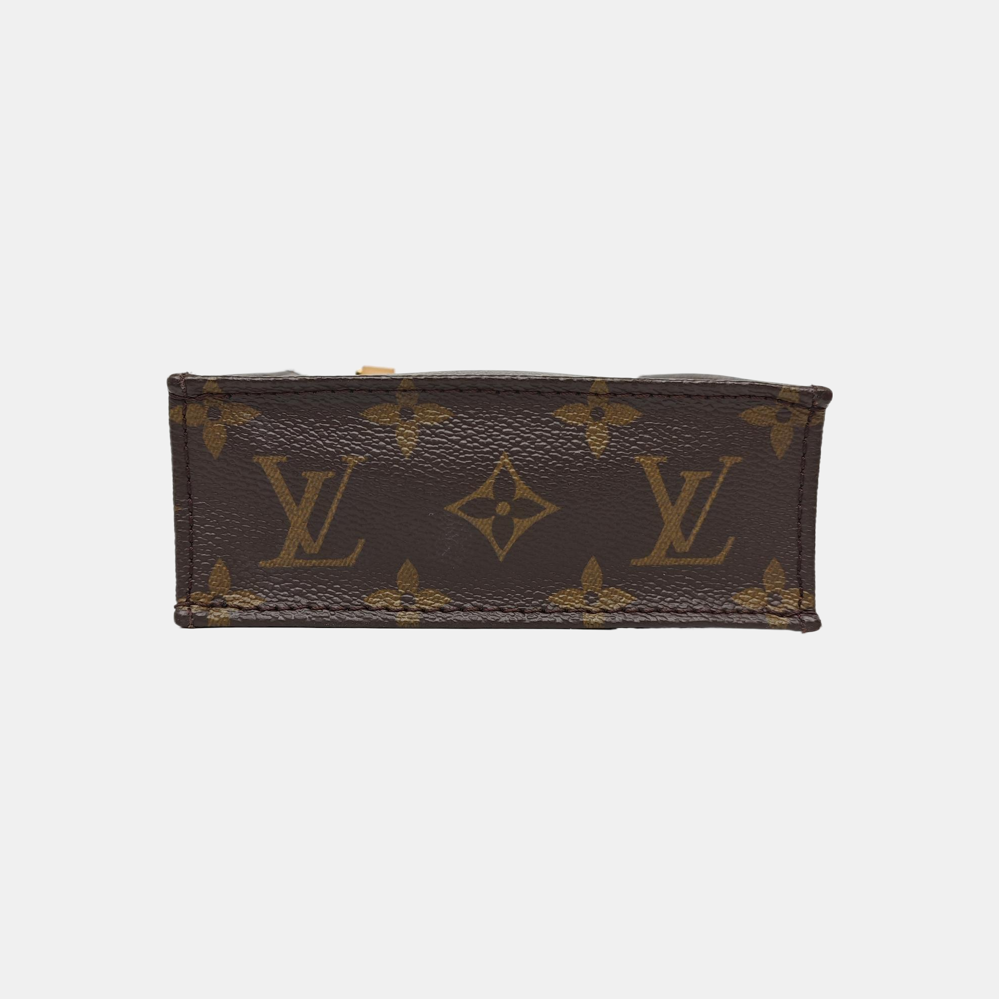 SAC PLAT Mini Monogram Coated Canvas Brown