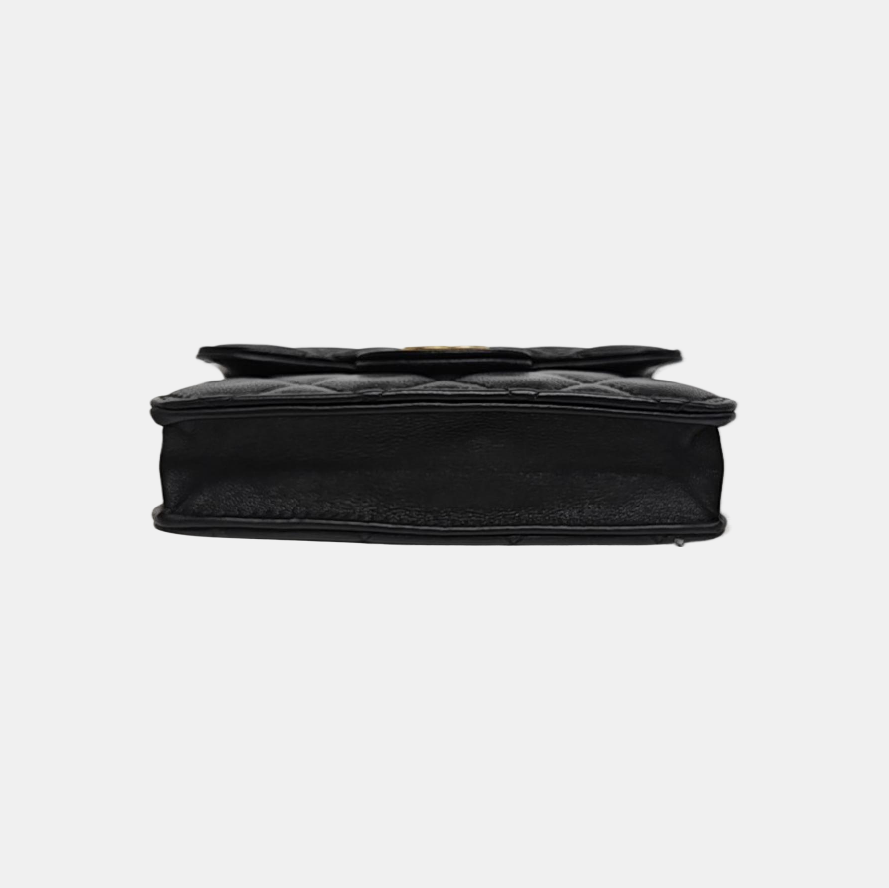 Quilted Lambskin Shoulder Bag Black