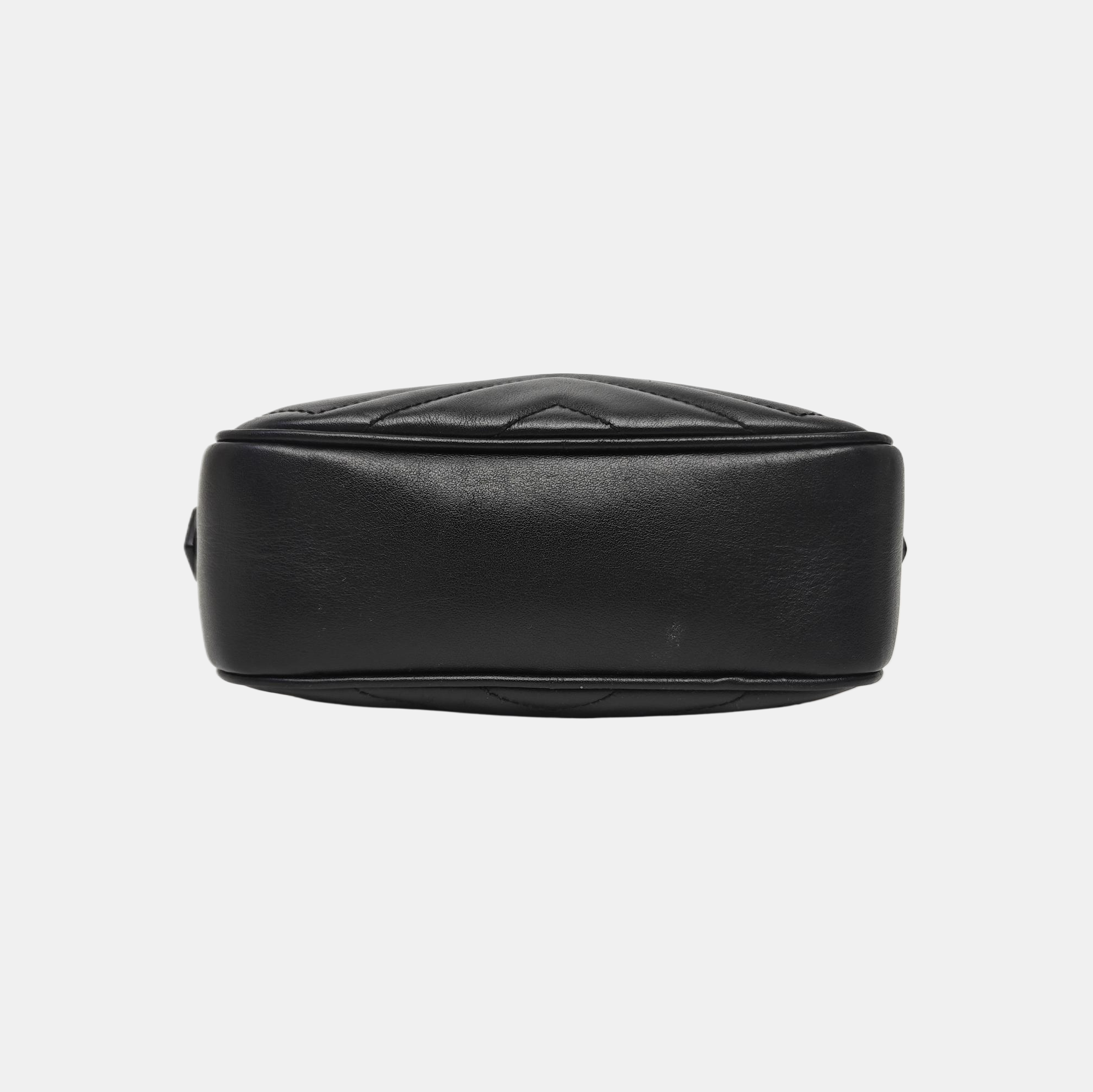 GG Marmont Mini Quilted Calfskin Black