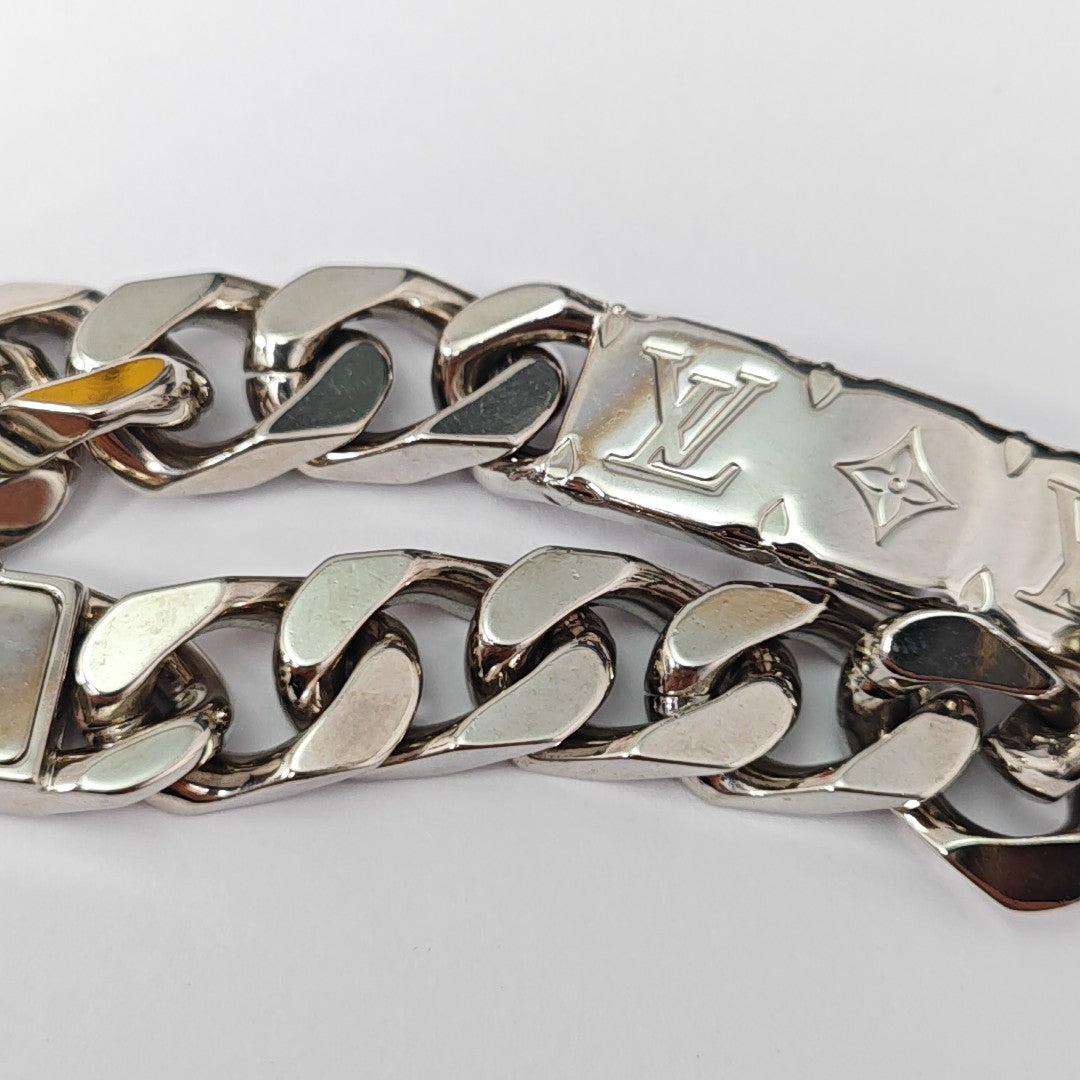 Monogram Metal Silver Bracelet