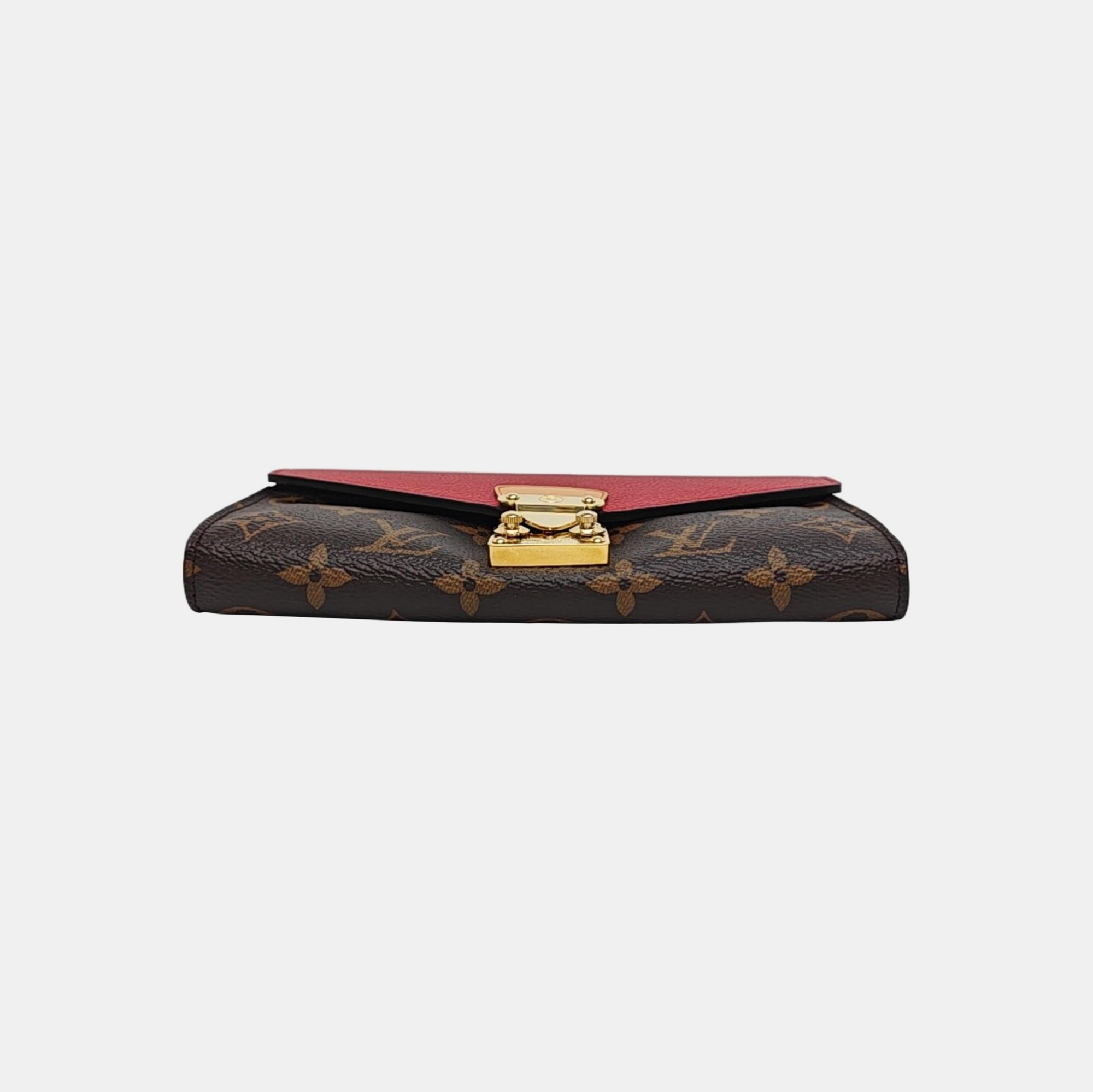 Authenticated pre-owned  PALLAS Monogram Calfskin Red Wallet - Wallet at Looply