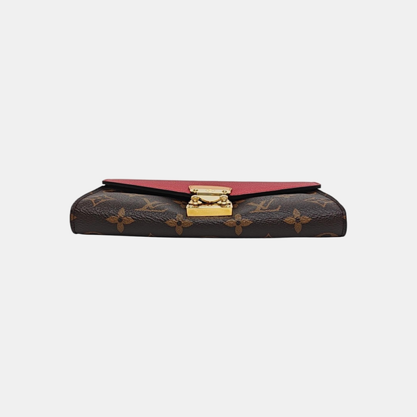Authenticated pre-owned  PALLAS Monogram Calfskin Red Wallet - Wallet at Looply