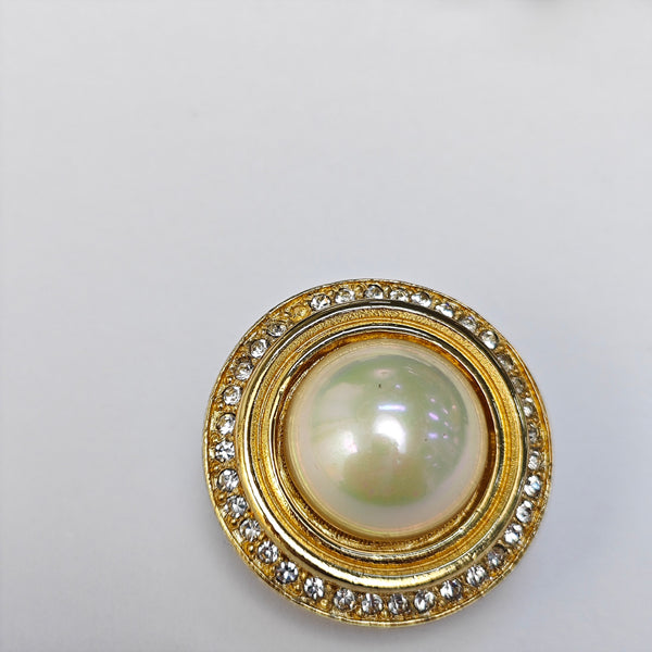 Synthetic Crystal Gold Clip On Earrings
