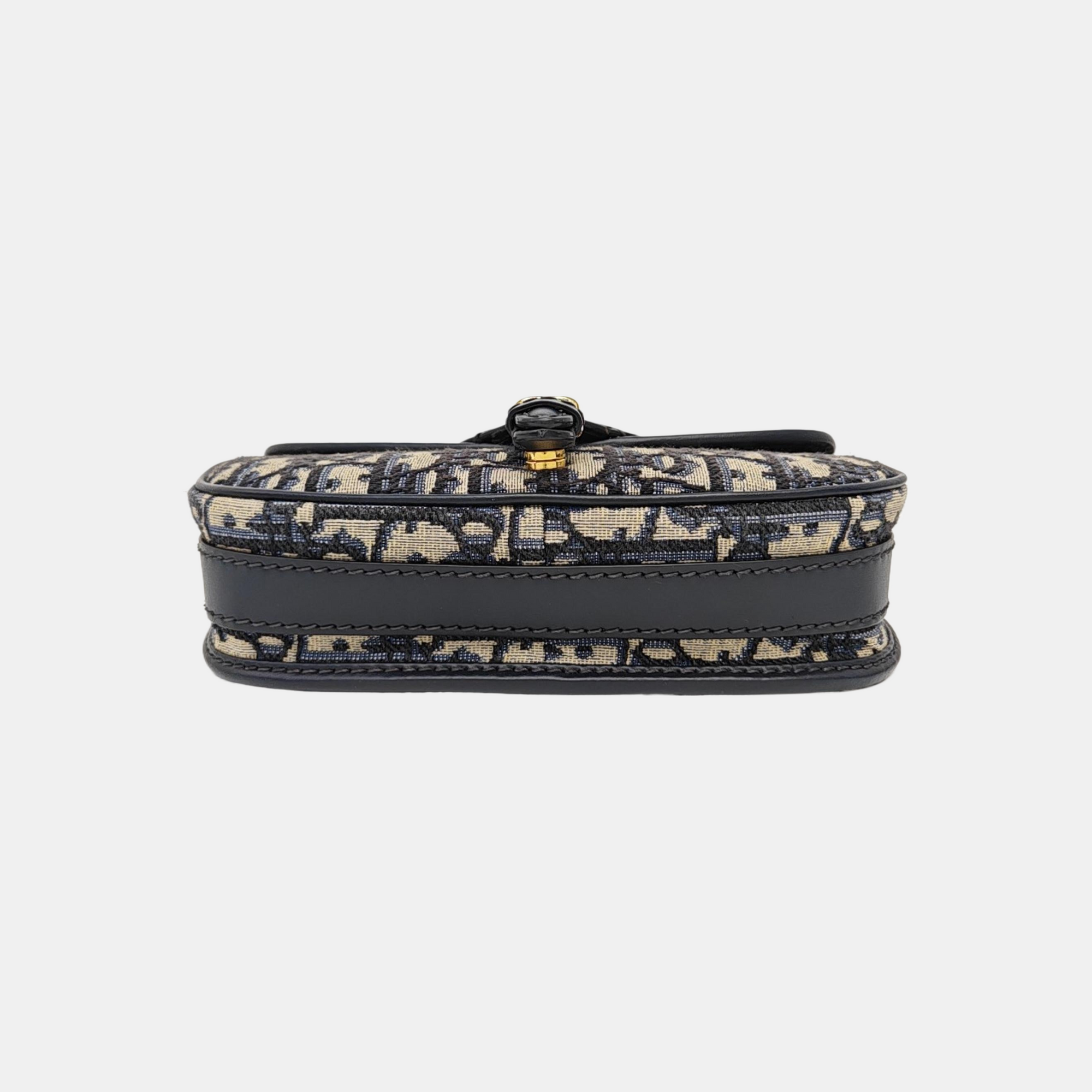 Bobby East-West Medium Oblique Canvas Blue
