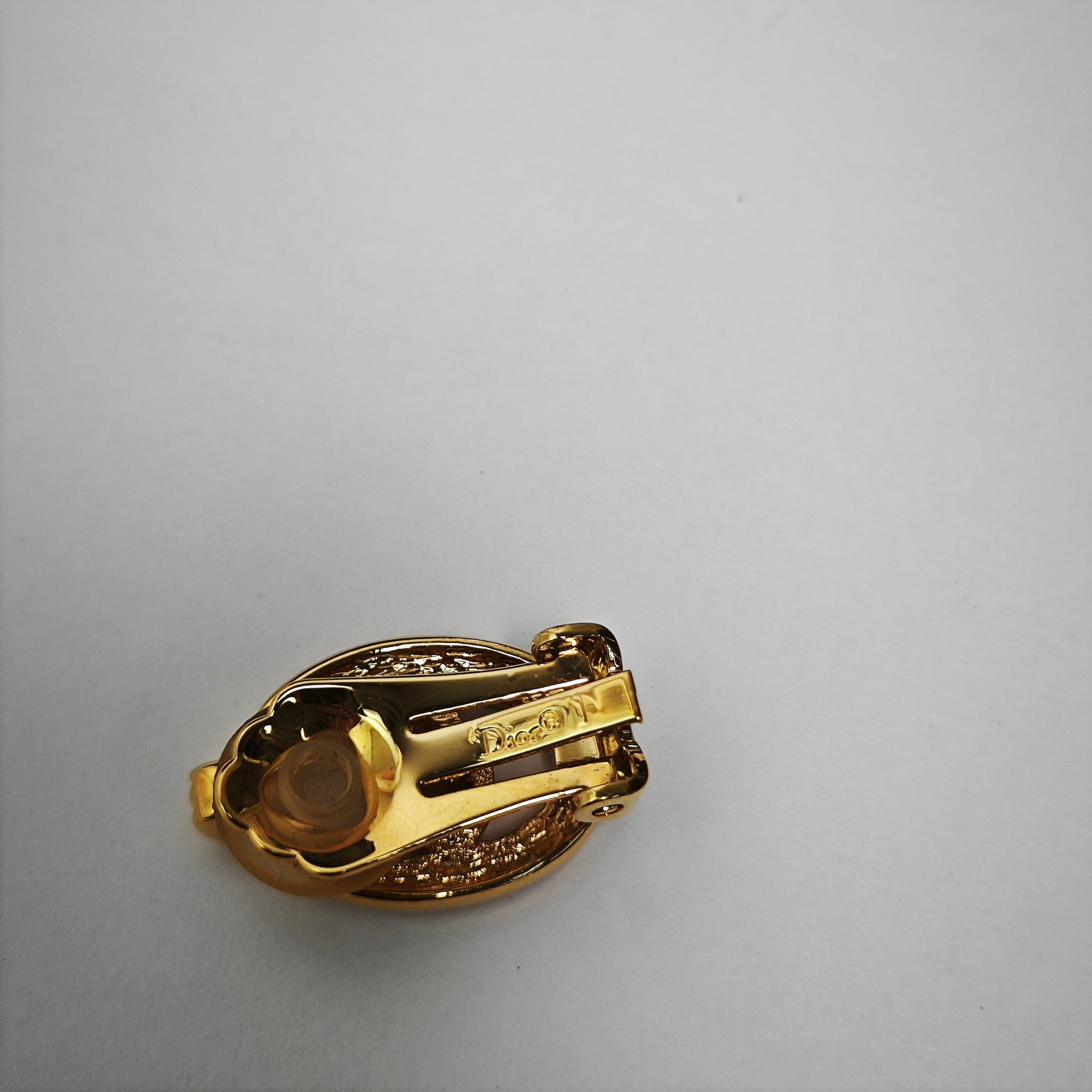 Petit CD Metal Gold Clip On Earrings