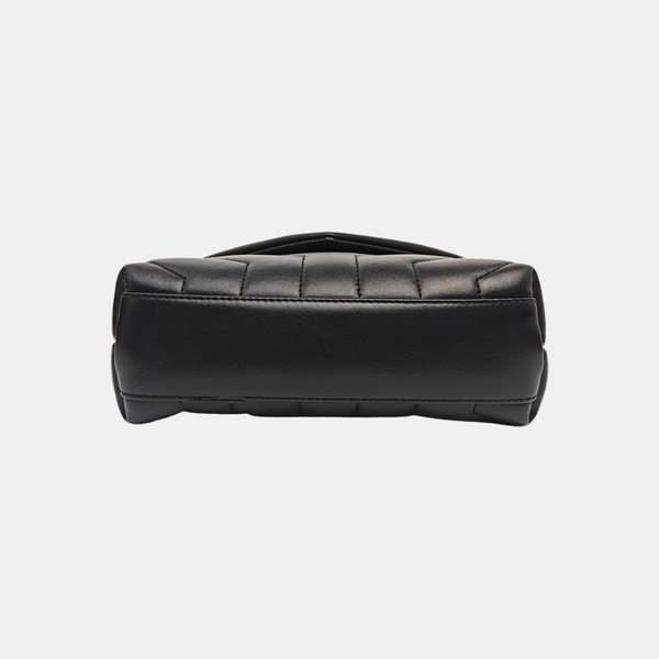 LOULOU Extra Small Chevron Calfskin Black
