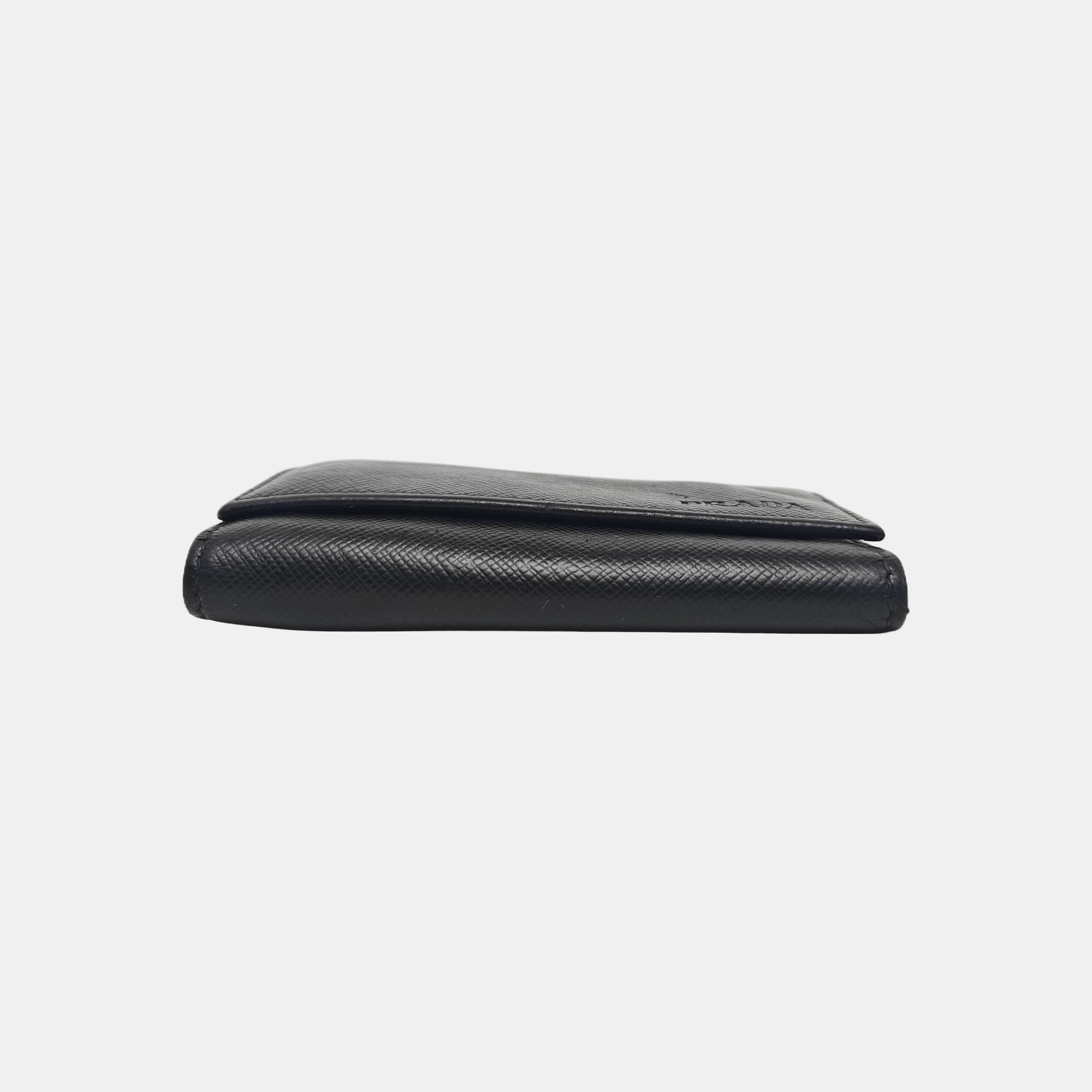 Saffiano Calfskin Key Pouch Black
