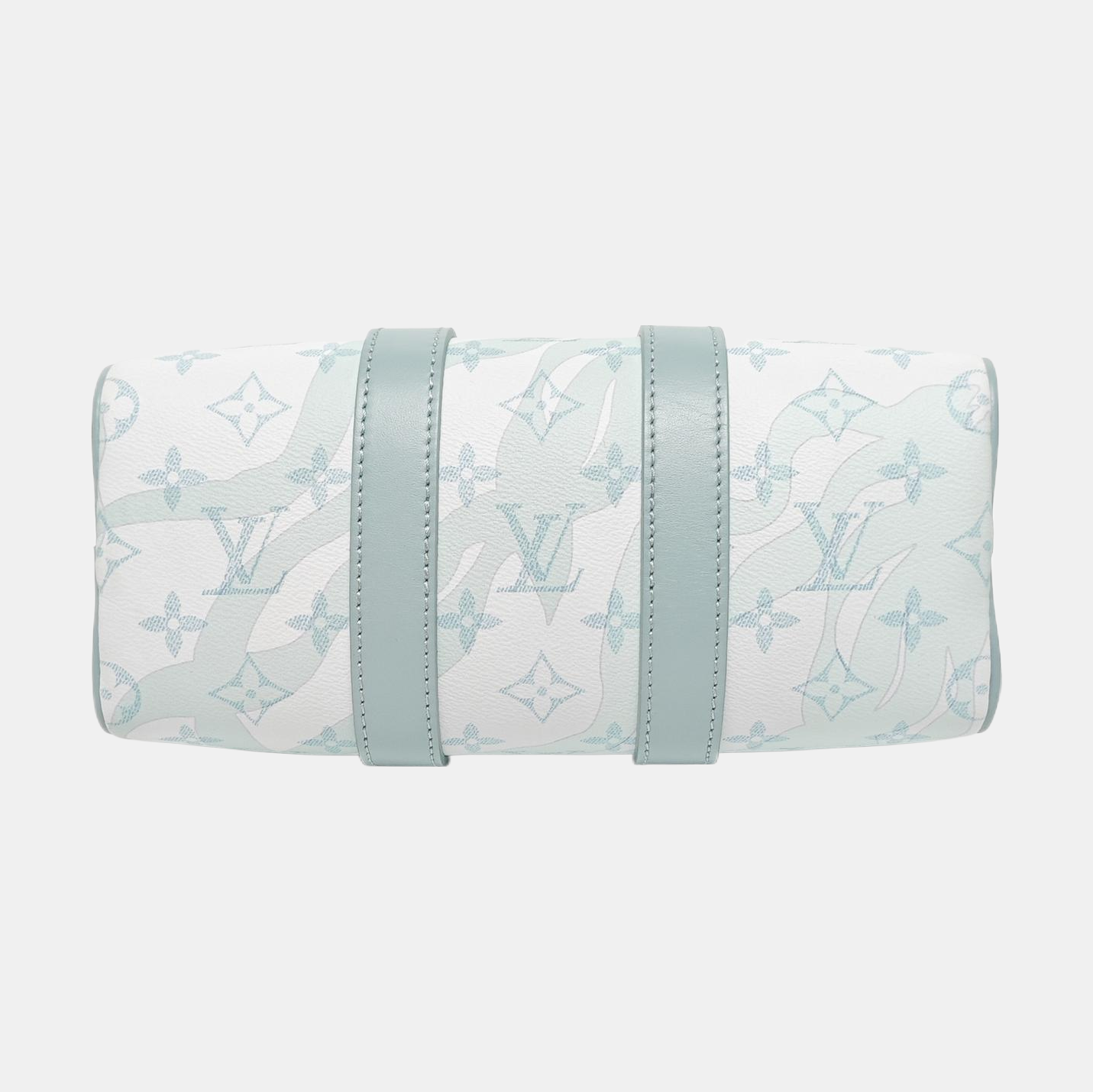 KEEPALL 25 Monogram Coated Canvas Blue